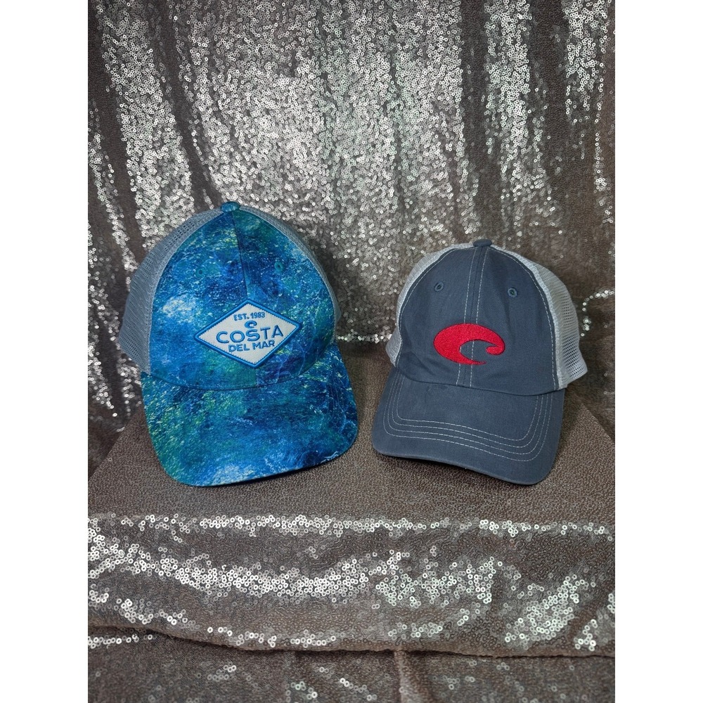 Costa Del Mar Snapback Trucker Hats Bundle Lot of 2 Mesh Back Adjustable Caps
